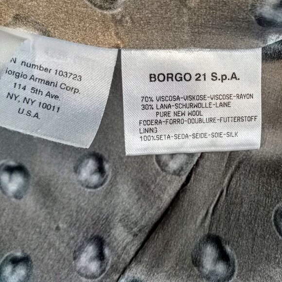 Giorgio Armani Double Breasted Leather Button Blazer - Picture 7 of 8